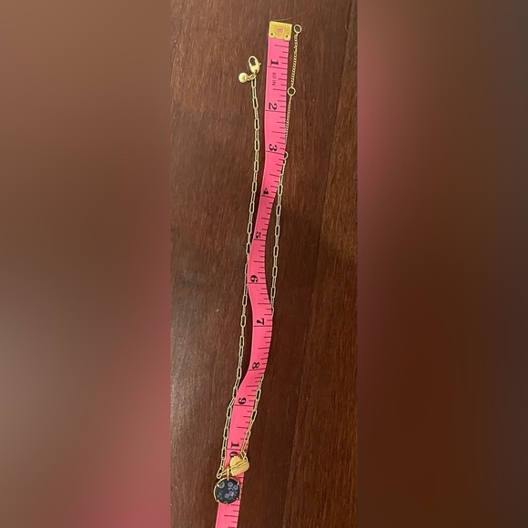 madewell gold Necklace with heart and blue floral charms - Picture 4 of 5